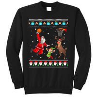 Santa Reinder Elf Are Playing Basketball Christmas Sweatshirt