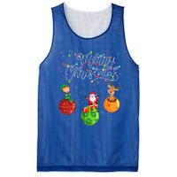 Santa Reindeer Elf Merry Christmas Lights Ornaments Balls  Mesh Reversible Basketball Jersey Tank