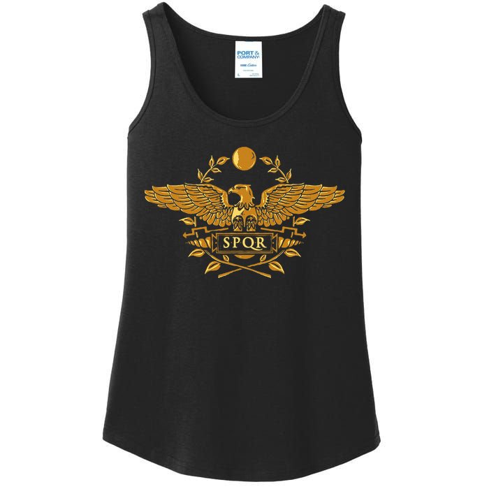 Spqr Roman Empire Gold Eagle Vintage History Ladies Essential Tank