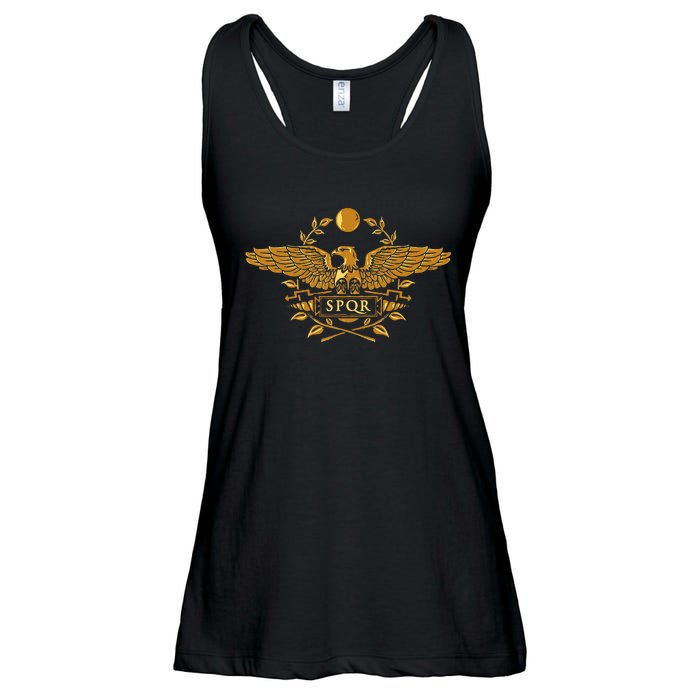 Spqr Roman Empire Gold Eagle Vintage History Ladies Essential Flowy Tank