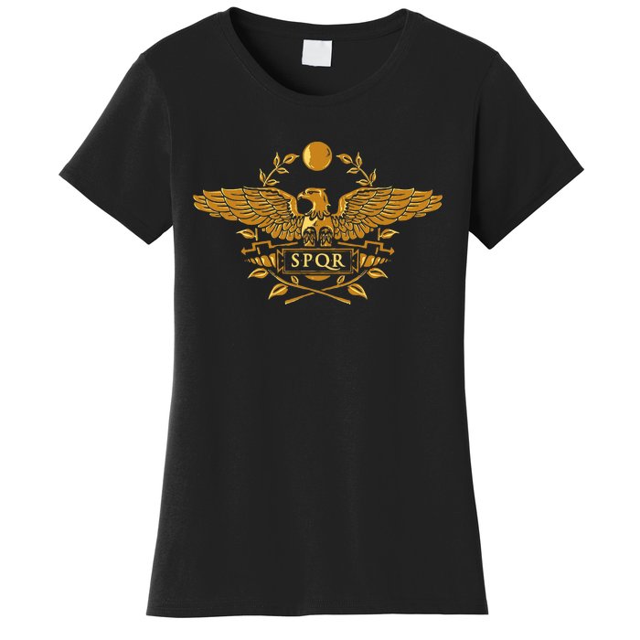 Spqr Roman Empire Gold Eagle Vintage History Women's T-Shirt