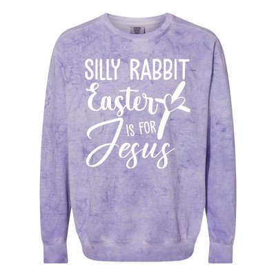 Silly Rabbit Easter Is For Jesus Cross Colorblast Crewneck Sweatshirt