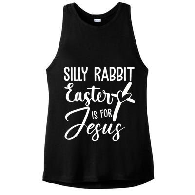 Silly Rabbit Easter Is For Jesus Cross Ladies PosiCharge Tri-Blend Wicking Tank