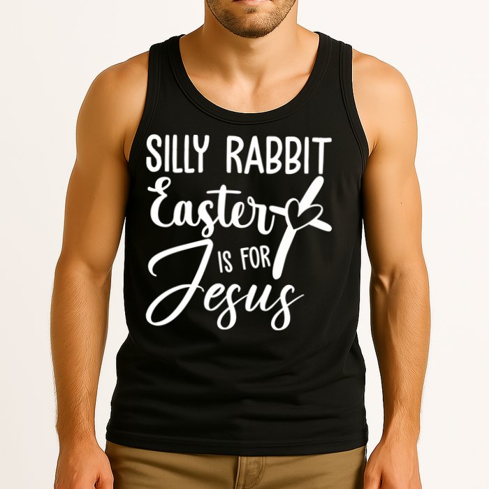 Silly Rabbit Easter Is For Jesus Cross Tank Top
