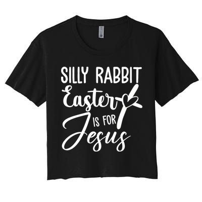 Silly Rabbit Easter Is For Jesus Cross Crop Top