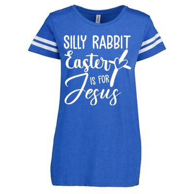 Silly Rabbit Easter Is For Jesus Cross Enza Ladies Jersey Football T-Shirt