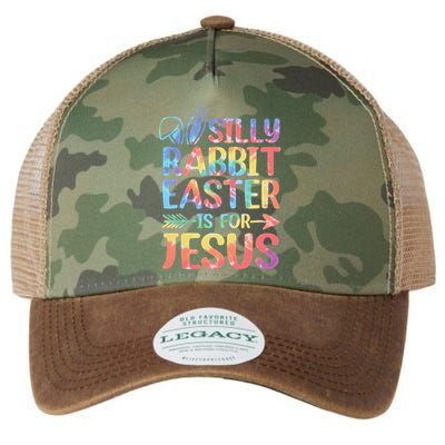 Silly Rabbit Easter Is For Jesus Religious Christian Faith Legacy Tie Dye Trucker Hat