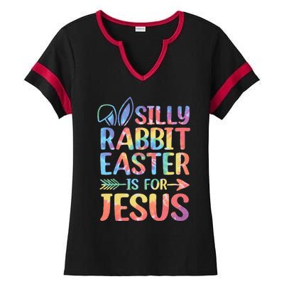 Silly Rabbit Easter Is For Jesus Religious Christian Faith Ladies Halftime Notch Neck Tee