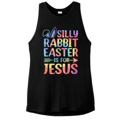 Silly Rabbit Easter Is For Jesus Religious Christian Faith Ladies PosiCharge Tri-Blend Wicking Tank