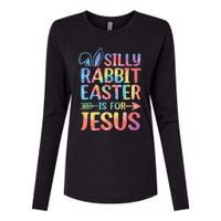 Silly Rabbit Easter Is For Jesus Religious Christian Faith Womens Cotton Relaxed Long Sleeve T-Shirt