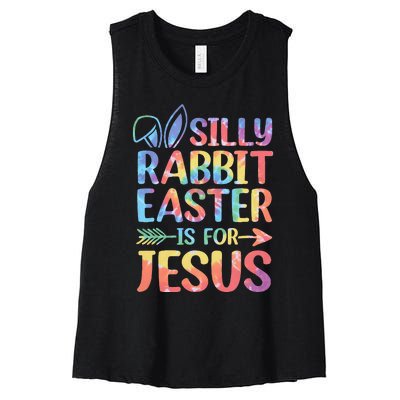 Silly Rabbit Easter Is For Jesus Religious Christian Faith Women's Racerback Cropped Tank