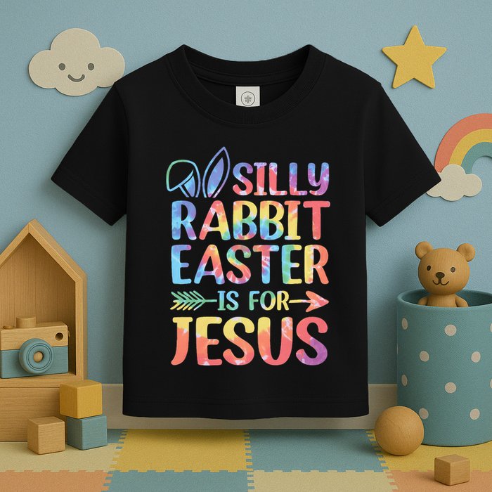 Silly Rabbit Easter Is For Jesus Religious Christian Faith Toddler T-Shirt