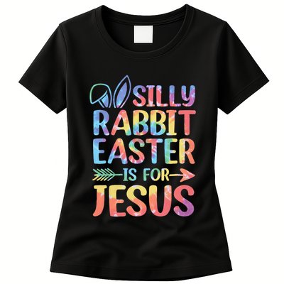 Silly Rabbit Easter Is For Jesus Religious Christian Faith Womens T-Shirt