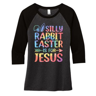 Silly Rabbit Easter Is For Jesus Religious Christian Faith Women's Tri-Blend 3/4-Sleeve Raglan Shirt