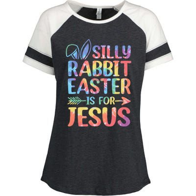 Silly Rabbit Easter Is For Jesus Religious Christian Faith Enza Ladies Jersey Colorblock Tee