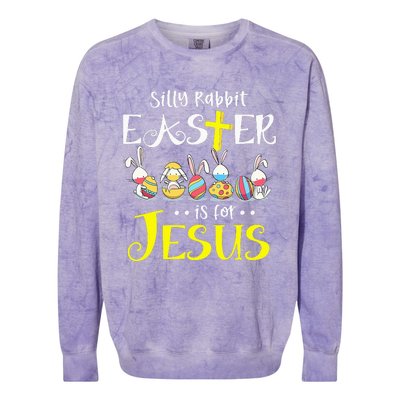 Silly Rabbit Easter Is for Jesus Bunny Face Mask Quarantined Colorblast Crewneck Sweatshirt