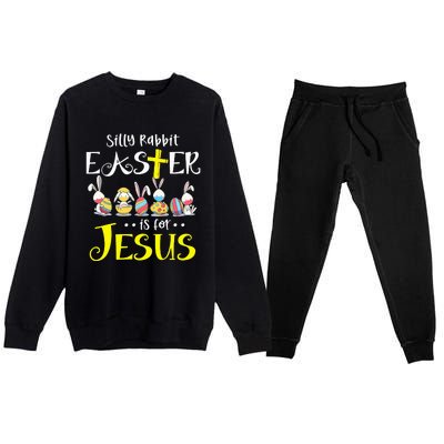 Silly Rabbit Easter Is for Jesus Bunny Face Mask Quarantined Premium Crewneck Sweatsuit Set