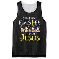 Silly Rabbit Easter Is for Jesus Bunny Face Mask Quarantined Mesh Reversible Basketball Jersey Tank