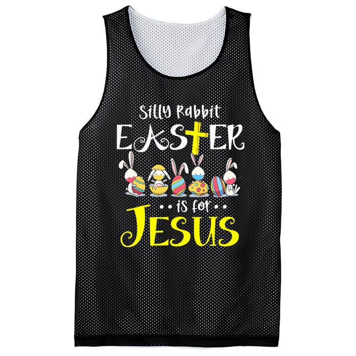 Silly Rabbit Easter Is for Jesus Bunny Face Mask Quarantined Mesh Reversible Basketball Jersey Tank