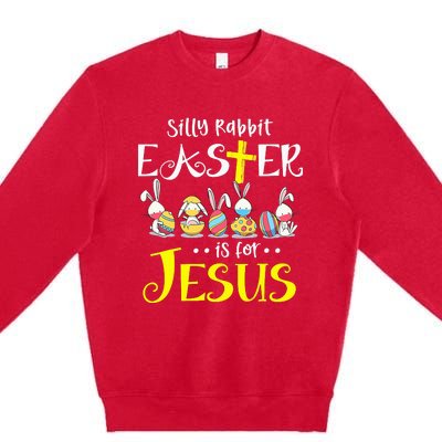 Silly Rabbit Easter Is for Jesus Bunny Face Mask Quarantined Premium Crewneck Sweatshirt