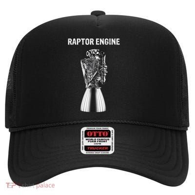 Starship Raptor Engine For Space Explorer & Rocket Scientist High Crown Mesh Back Trucker Hat