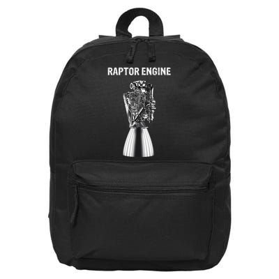 Starship Raptor Engine For Space Explorer & Rocket Scientist 16 in Basic Backpack