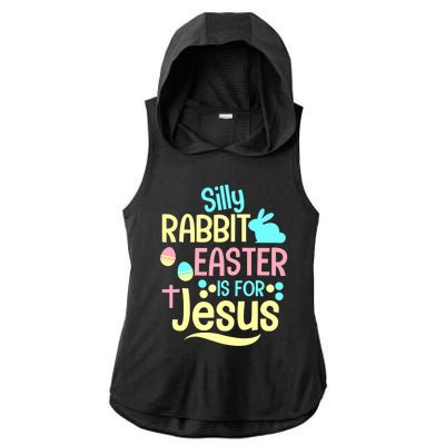 Silly Rabbit Easter Is For Jesus Christian Ladies PosiCharge Tri-Blend Wicking Draft Hoodie Tank