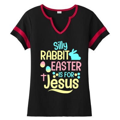 Silly Rabbit Easter Is For Jesus Christian Ladies Halftime Notch Neck Tee