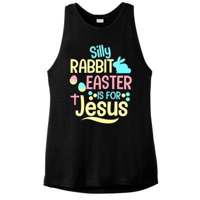 Silly Rabbit Easter Is For Jesus Christian Ladies PosiCharge Tri-Blend Wicking Tank