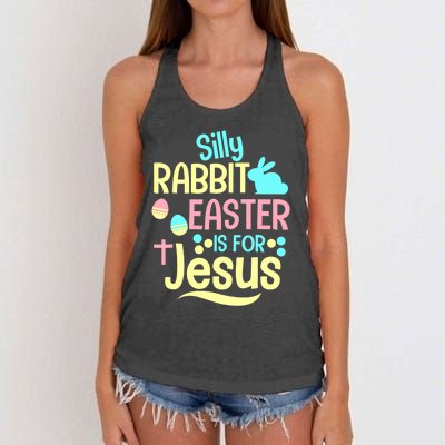 Silly Rabbit Easter Is For Jesus Christian Women's Knotted Racerback Tank