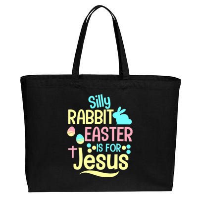 Silly Rabbit Easter Is For Jesus Christian Cotton Canvas Jumbo Tote