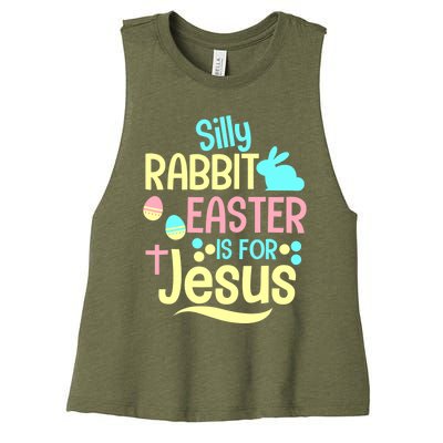 Silly Rabbit Easter Is For Jesus Christian Women's Racerback Cropped Tank