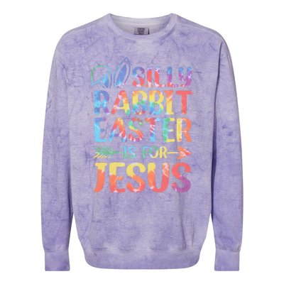 Silly Rabbit Easter Is For Jesus Religious Christian Faith Colorblast Crewneck Sweatshirt