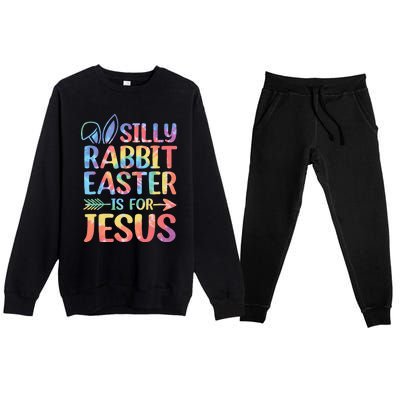 Silly Rabbit Easter Is For Jesus Religious Christian Faith Premium Crewneck Sweatsuit Set