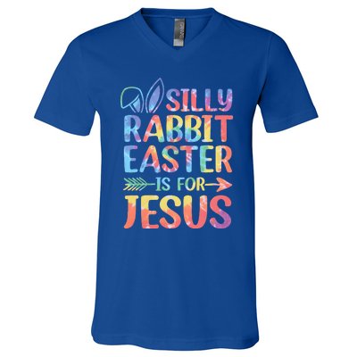 Silly Rabbit Easter Is For Jesus Religious Christian Faith V-Neck T-Shirt