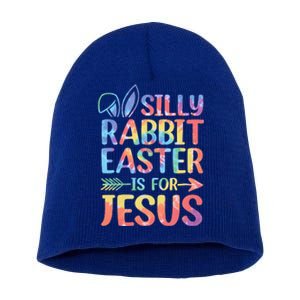 Silly Rabbit Easter Is For Jesus Religious Christian Faith Short Acrylic Beanie