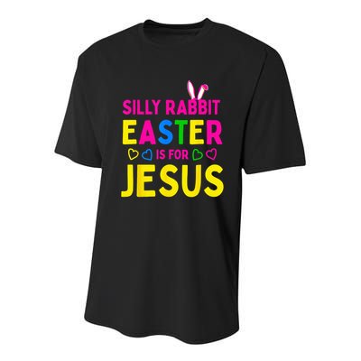 Silly Rabbit Easter Is For Jesus Christian Youth Performance Sprint T-Shirt