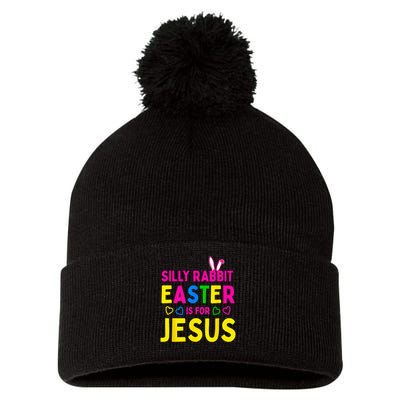Silly Rabbit Easter Is For Jesus Christian Pom Pom 12in Knit Beanie