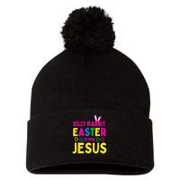 Silly Rabbit Easter Is For Jesus Christian Pom Pom 12in Knit Beanie