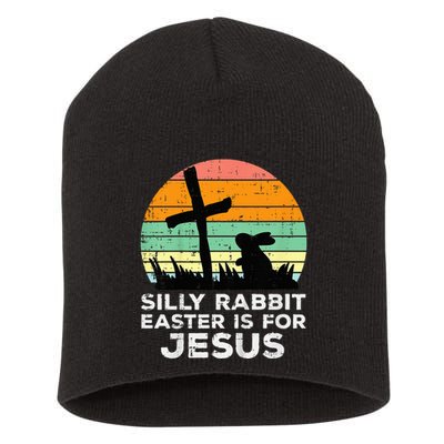Silly Rabbit Easter Is For Jesus Christians Short Acrylic Beanie