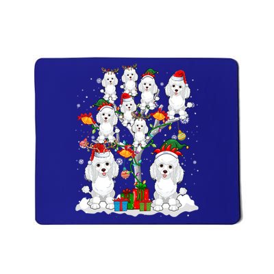 Santa Reindeer Elf Poodles On Christmas Tree Matching Owner Gift Mousepad