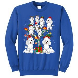 Santa Reindeer Elf Poodles On Christmas Tree Matching Owner Gift Tall Sweatshirt