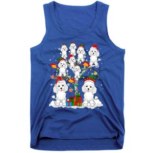 Santa Reindeer Elf Poodles On Christmas Tree Matching Owner Gift Tank Top