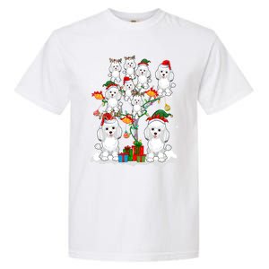 Santa Reindeer Elf Poodles On Christmas Tree Matching Owner Gift Garment-Dyed Heavyweight T-Shirt