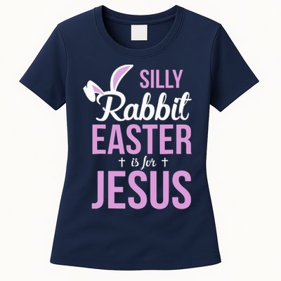 Silly Rabbit Easter Is For Jesus Womens T-Shirt