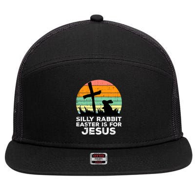 Silly Rabbit Easter Is For Jesus Christians  7 Panel Mesh Trucker Snapback Hat