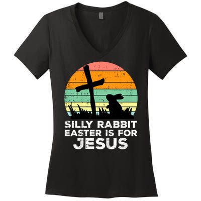 Silly Rabbit Easter Is For Jesus Christians  Women's V-Neck T-Shirt