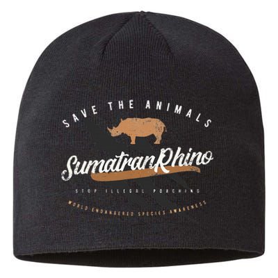 Sumatran Rhino Endangered Animals Sustainable Beanie