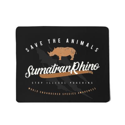 Sumatran Rhino Endangered Animals Mousepad
