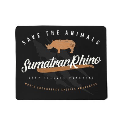 Sumatran Rhino Endangered Animals Mousepad